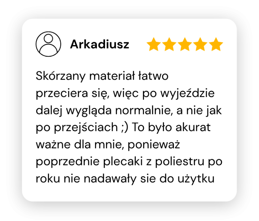 Opinia plecaka pokazująca jego użycie
